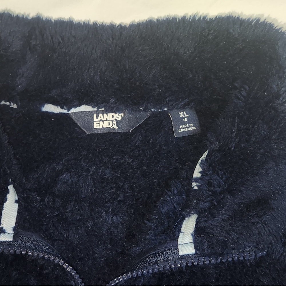 Lands' End Navy Fleece Jacket XL